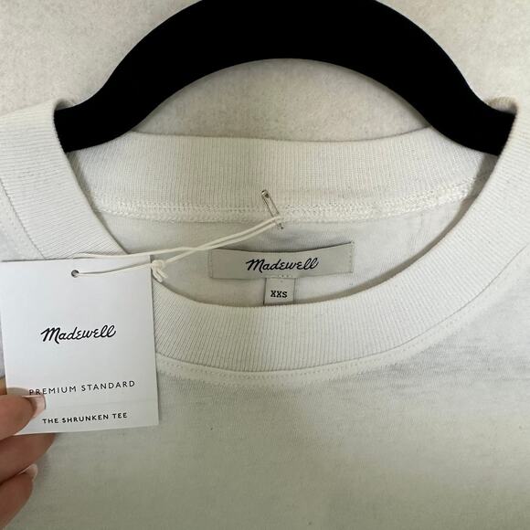 NWT Madewell White Premium Standard 01 The Shrunken Tee – Size XXS - Picture 8 of 13